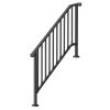 Handrails for Outdoor Steps, 5 Step Stair Hand Rail Kit, Transitional Carbon Steel Railings with Installation Kit, Stair Rails for Seniors