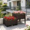 2-Piece Raised Garden Bed with Legs, Self-Watering Planter Box Raised Bed to Grow Flowers