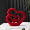 Red Heart Hands Sculpture Small Shelf Tv Stand Items for Living Room Apartment Office