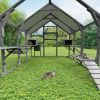 Large Catio Outdoor Cat Enclosure for Multiple Kittens, Wooden Cat House with 7 Platforms, 2 Resting Boxes, 1 Bridge and 1 Ramp
