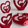 Red Heart Hands Sculpture Small Shelf Tv Stand Items for Living Room Apartment Office