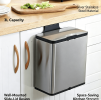 3L Wall Mounted Stainless Steel Trash Can with Slide Lid, Hanging Under Cabinet Garbage Bin