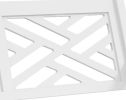 White Wooden Frame Patio Bench 43.25 Inch Weatherproof Outdoor Garden Love Seat for Lawn Porch Yard Work Entryway with Geometric Pattern