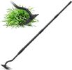Hoe Garden Tool, Weed Puller Tool Garden Weeding Rake Long Handle 56 inch, 4 Tines Weeding Gardening Hand Hoe for Lawn, Yard, Patio and Backyard