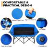 Double Camping Chair Oversized Padded Camping Chairs Heavy Duty Outdoor Lawn Chairs for Camping