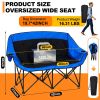 Double Camping Chair Oversized Padded Camping Chairs Heavy Duty Outdoor Lawn Chairs for Camping