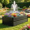 Black Galvanized Steel Raised Garden Bed 71" X 36" X 23" with Reinforced Rods for Outdoor Planting