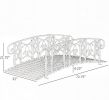 Black Metal Arch Garden Bridge 6ft with Safety Side Rails Vine Motif Easy Assembly for Backyard Creek Stream Pond 660 Lbs Capacity