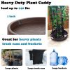 8 Pack Plant Caddy with Wheels Heavy Duty 12.2 Inch Plant Dolly  Casters Rolling Plant Stand for Indoor Outdoor, Brown