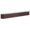 Garden Raised Bed Brown Powder-coated steel Large Durable
