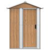 Garden Shed Brown Galvanized Steel 49.6 x 38.4 x 69.7 in