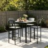 Gray 5-Piece Counter Height Dining Set with Space-Saving Square Table And Chairs Footrest Metal Legs Industrial Style for 4