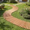 7 FT Wooden Garden Pathway with Anti-slip Surface for Gardens Patios