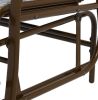 Gray Outdoor 2-Person Glider Bench with Table Steel Frame outside Glider Swing Chair Loveseat for Garden Backyard