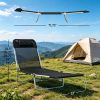Folding Chaise Lounge Chair, Portable Tanning Chair with Adjustable Backrest, Pillow for Beach Poolside Patio