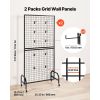 2-Pack Grid Wall Panel Display Rack, Triangular Stable Base Floor-Standing Grid Wall Panel Display Rack, for Arts and Crafts Display