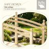 Natural Wooden Arch Garden Bridge with Safety Rails for Backyard Ponds Creeks Streams 7.5' Long