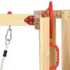 Red 4-in-1 Wooden Swing Set  with Slide Horn Steering Wheel - Outdoor Playset