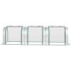 9.7' L x 3' W x 2.5' H Portable Tunneled Greenhouse with 3 Zippered Doors