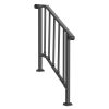Handrails for Outdoor Steps, 2-3 Step Stair Hand Rail Kit, Transitional Carbon Steel Railings with Installation Kit, Stair Rails for Seniors