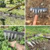 Garden Rake, Gardening Tools Heavy Duty Rake with 7 Metal Tines,Sharp Durable Garden Weeding Tools