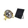 12 Inch Solar Rechargeable Floor Fan Yellow, Dual Power Operated with 30W Adjustable Monocrystalline Solar Panel, 1500mAh Built-in Battery