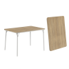 43" Folding Card Table, Portable Table for Dining, Camping, or Game Night, White/Oak (Shipment from Walmart)
