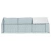 20 x 10 ft Large Metal Chicken Coop, Walk-in Poultry Cage Chicken Hen Run House with Waterproof Cover