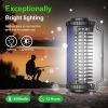 Outdoor Solar Bug Zapper with 4000mAh Battery, Waterproof Rechargeable Mosquito Killer and Fly Trap for Patio, Backyard, Garden, Porch