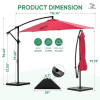 10ft Offset Hanging Outdoor Patio Umbrella with Base Stand Rotate and Tilt, 8 Ribs, UV Protection for PoolGardenBackyard Market