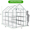 Large Walk-In Greenhouse with PE Cover, 12-Shelf Indoor Outdoor Garden Plant Shelves, Roll-Up Door & Side Windows, 56"x85"x77" (Shipment from Walmart)