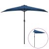 Balcony Parasol with Aluminium Pole Blue 270x144x222 cm Half