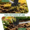 2-in-1 Hoe Garden Tools, 17-58" Weed Puller Tool with Long Handle, Heavy Duty Handle Garden Hoe and Weed Rake