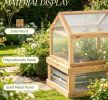 Elevated Planting Beds Garden Wooden Cold Frame Greenhouse 48'' X 24'' X 32.25'' Flower Planter Protection Wood