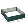 4' x 4' x 1' Raised Garden Bed Galvanized Steel Planter Box for Vegetables, Flowers, Herbs, Green