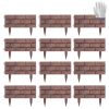 12PCS Stone Fence Edging Panels, Imitation Stone PP Garden Border with Rotatable Connectors