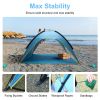Beach Tent Sun Shelter UPF50+ UV Protection, 6.9x6.9ft Beach Canopy Tent for 4-6 Adults, Portable Outdoor Sun Shade Tent with Carry Bag