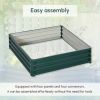 4' x 4' x 1' Raised Garden Bed Galvanized Steel Planter Box for Vegetables, Flowers, Herbs, Green