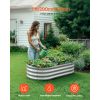 Metal Raised Garden Bed, 4 x 2 x 1 ft Oval Outdoor Galvanized Planter Garden Box, Open Bottom Design, Large Planter Raised Bed for Growing Vegetables