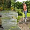 Floating Weed Landscape Rake with Foam Floats for Lawn Care and Pond