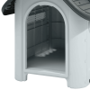 Waterproof Plastic Dog House with Adjustable Skylight and Elevated Floor, Outdoor Indoor Doghouse Puppy Shelter,Gray