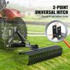 Tow Behind Dethatcher, 72-inch Tow Dethatcher with 36 Steel Tines, 3-Point Lawn Dethatcher Rake with Attachments for Tractor