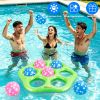 1Pc Inflatable Tic-Tac-Toe Pool Game Set with 7 Balls Summer Water Toy Portable Inflatable Game for Pool Beach Backyard