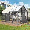 Extra Large Catio Outdoor Cat Enclosure, Walk-in Outdoor Pet House for Multiple Cats, Catio Cat Run Cage with Bridges, PVC Roof, Weatherproof Cover