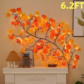 3 Strands Artificial Vines Fall Ivy Garland 74" Fake Vine with Silk Leaves Faux Hanging Plants Greenery Decoration for Outdoors Wedding Party Indoor B (size: 6.2FT)