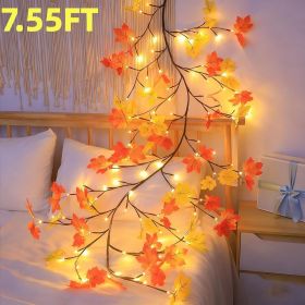3 Strands Artificial Vines Fall Ivy Garland 74" Fake Vine with Silk Leaves Faux Hanging Plants Greenery Decoration for Outdoors Wedding Party Indoor B (size: 7.55FT)