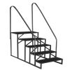 Hot Tub Steps Outdoor, RV Steps with Handrail, Portable RV Stairs 2/3/4/5 Step, Heavy Duty Truck Camper Steps Ladders for Travel Trailers, 5th Wheel