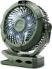 Portable Camping Fan with LED Lantern, 360Â°Rotation and Clip on for Desk, 4000mAh USB Rechargeable Battery Powered