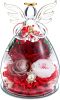 Gifts for Women Birthday Gifts for Mom Forever Preserved Rose in Glass Elegant Angel Figurine Preserved Flowers Display with Forever Flowers Look Time