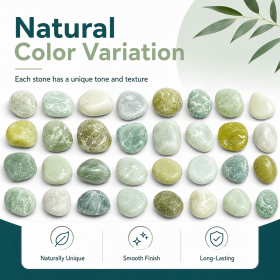 38 lbs White River Rocks, 2-3 inch Polished Pebbles - Versatile for indoor/outdoor use. Ideal for plant decor, vases, aquariums (Color: cyan-38lbs)